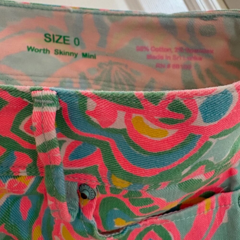Lilly Pulitzer Worth Skinny Mini Jeans Size 0 Crop Jeans Multi Color - Picture 5 of 13